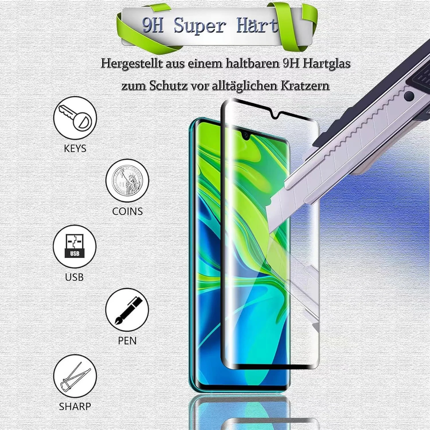 6IN1 For Xiaomi Mi 10 Glass Mi - Curved Edge Screen ulasan dan harga