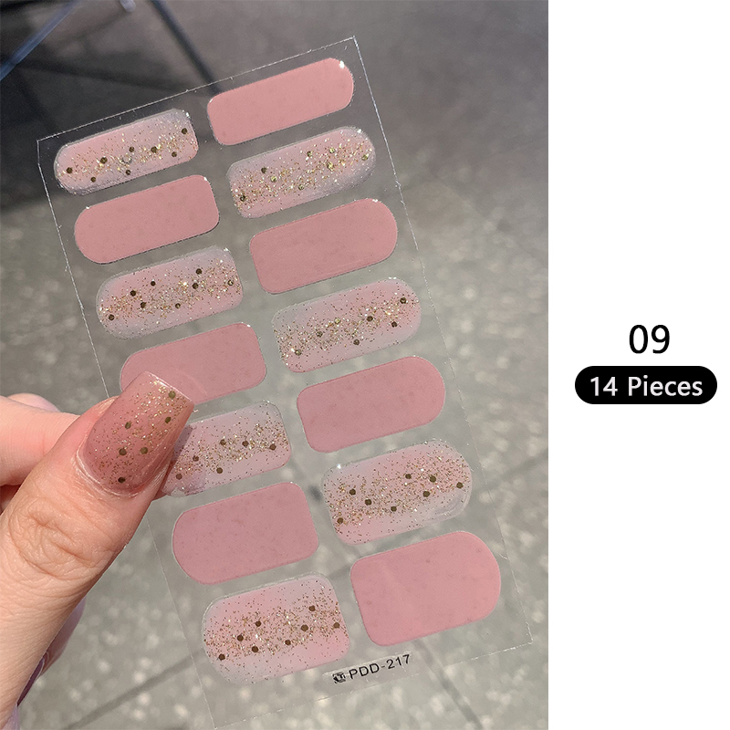 Baking-free Pink Nail Stickers - Full Cover Adhesive ulasan dan harga