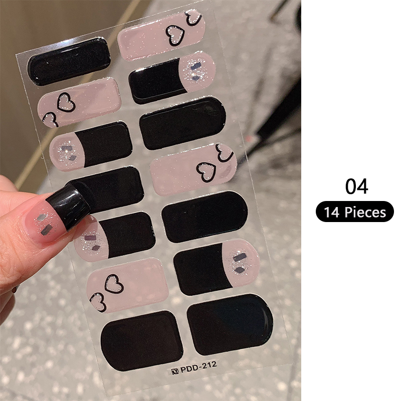 Baking-free Pink Nail Stickers - Full Cover Adhesive ulasan dan harga