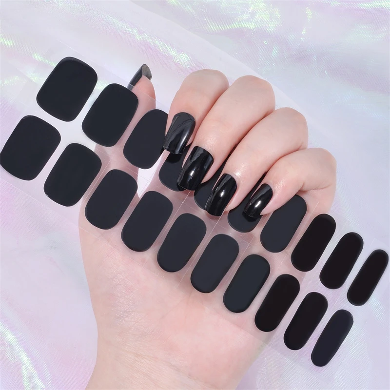 16/18/20Tips Gel Nail Stcikers - Full Cover Adhesive ulasan dan harga